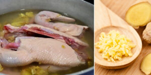 Thêm gia vị khi luộc thịt