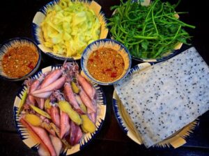 Mực Cuốn Rau Muống